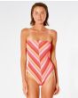 Mujer con Bañador palabra de honor Rip Curl Sun Rays One Piece Rosa 