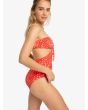Mujer con Bañador entero Roxy PT Beach Classics Rojo con estampado floral aberturas laterales