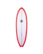 Tabla de Surf Híbrida Channel Islands Al Merrick G Skate 5'8 31,4L Blanco-Rojo-Negro cola Swallow FCS II 3 Fin deck