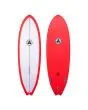 Tabla de Surf Híbrida Channel Islands Al Merrick G Skate 5'8 31,4L Blanco-Rojo-Negro cola Swallow FCS II 3 Fin