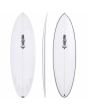 Tabla de Surf Funboard JS Bull Run PU 6'4 Blanca 42L Round Tail FCS II 5 Fin