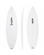 Tabla de Surf JS Monsta PU 5'10 con cola squash sistema FCS II 3-Fin Blanca 27,7 Litros