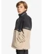 Niño con sudadera de forro polar con media cremallera Quiksilver Take Us Back Block Beige lateral 