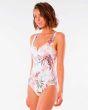 Bañador Mujer Rip Curl Tallows Full blanco floral Lateral