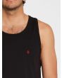 Hombre con camiseta de tirantes Volcom Stone Blanks negra logo