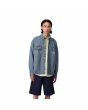 Hombre con sobrecamisa Carhartt WIP Tigan Shirt Jacket Black/Blue Fog Garment Dyed