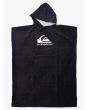 Toalla de playa con capucha Quiksilver Hoody Towel negra para hombre