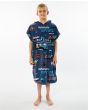Toalla de playa con capucha Rip Curl Printed Hooded en color azul marino para niño