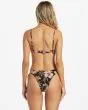 Mujer con Top de Bikini Bralette Billabong Hooked On Tropics Negro Floral posterior