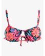 Mujer con Top de Bikini Bralette Roxy Printed Beach Classics color Anthracite Floral Fiesta Big para mujer