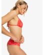 Mujer con Top de Bikini Bralette Roxy PT Beach Classics Rojo Floral lateral
