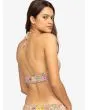 Mujer con Top de Bikini Bandeau Roxy All About Sol Marrón Floral posterior