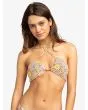 Mujer con Top de Bikini Bandeau Roxy All About Sol Marrón Floral 