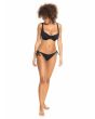 Mujer con top de bikini con aros para copa D Roxy Beach Classics Negro Antracita conjunto