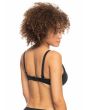 Mujer con top de bikini con aros para copa D Roxy Beach Classics Negro Antracita posterior