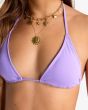 Mujer con Top de Bikini Triangular Billabong Sol Searcher Multi Violeta cuello