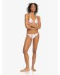 Mujer con top de bikini triangular Roxy Printed Beach Classics Blanco Tropical conjunto