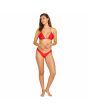 Mujer con Sujetador de Bikini Triangular Volcom Simply Solid Slide rojo frontal