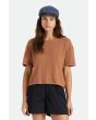 Mujer con Camiseta de manga corta Brixton Bandera Boxy Top marrón