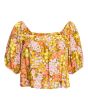Top crop Billabong Beach Daze color mostaza con estampado floral para mujer 