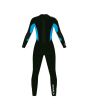 Traje de neopreno con cremallera en la espalda Kohala 3mm negro y azul para mujer posterior