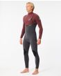 Hombre con Traje de Neopreno sin cremallera Rip Curl Flashbomb 4/3mm Zip Free Maroon lateral