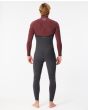 Hombre con Traje de Neopreno sin cremallera Rip Curl Flashbomb 4/3mm Zip Free Maroon posterior