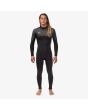 Hombre con traje de neopreno con cremallera en la espalda Vissla Seven Seas 4/3mm Negro y Gris