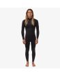 Hombre con traje de neopreno con cremallera en el pecho Vissla Seven Seas 4/3mm Negro
