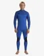 Hombre con traje de surf Billabong Revolution Natural 4/3mm azul cobalto con cremallera en el pecho