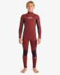 Niño con Traje de Surf GBS con Cremallera en el Pecho Billabong 5/4mm Absolute Natural Granate
