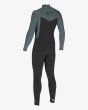 Traje de surf con cremallera en el pecho Billabong 5/4mm Revolution Antique Black para hombre posterior izquierda