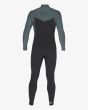 Traje de surf con cremallera en el pecho Billabong 5/4mm Revolution Antique Black para hombre espalda