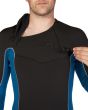 Traje de surf con cremallera en el pecho Billabong 4/3mm Absolute negro y azul para hombre Chest Zip