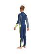 Niño con traje de neopreno con cremallera en el pecho Billabong Absolute 5/4mm azul marino lateral 