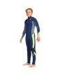 Niño con traje de neopreno con cremallera en el pecho Billabong Absolute 5/4mm azul marino 