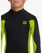Niño con Traje de Surf con Cremallera en la Espalda Billabong 4/3mm Foil Fluro Lime costuras GBS