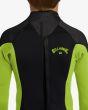 Niño con Traje de Surf con Cremallera en la Espalda Billabong 4/3mm Foil Fluro Lime Back Zip