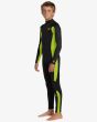 Niño con Traje de Surf con Cremallera en la Espalda Billabong 4/3mm Foil Fluro Lime lateral