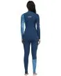 Mujer con traje de neopreno con cremallera en el pecho Billabong Synergy 4/3mm azul marino posterior