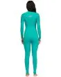 Mujer con traje de neopreno con cremallera en el pecho Billabong Synergy 4/3mm verde posterior