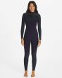 Mujer con traje de surf con cremallera en el pecho Billabong Synergy 4/3mm negro Wild Black interior