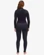 Mujer con Traje de Surf GBS con cremallera en el pecho Billabong 5/4mm Synergy Natural Night Fall Negro interior posterior