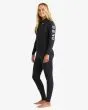 Mujer con Traje de Surf GBS con cremallera en el pecho Billabong 5/4mm Synergy Natural Night Fall Negro lateral