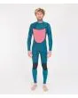 Hombre con Traje de surf con cremallera en el pecho Hurley Advantage Plus 4/3 gris interior