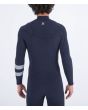 Hombre con traje de surf con cremallera en el pecho Hurley Plus 4/3mm azul marino espalda
