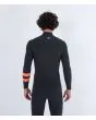 Hombre con traje de surf con cremallera en el pecho Hurley Plus 4/3mm negro grafito espalda