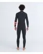 Hombre con traje de surf con cremallera en el pecho Hurley Plus 4/3mm negro grafito posterior