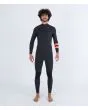 Hombre con traje de surf con cremallera en el pecho Hurley Plus 4/3mm negro grafito