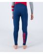 Niño con traje de neopreno con cremallera en el pecho Hurley Kid Advant 4/3mm azul marino y rojo piernas